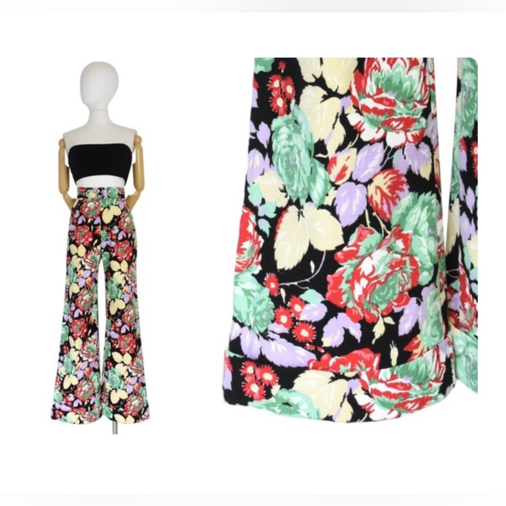 Vintage 70s Bobbie Brooks floral bell bottom pants